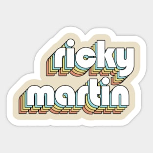 Ricky Martin - Retro Rainbow Typography Faded Style Sticker